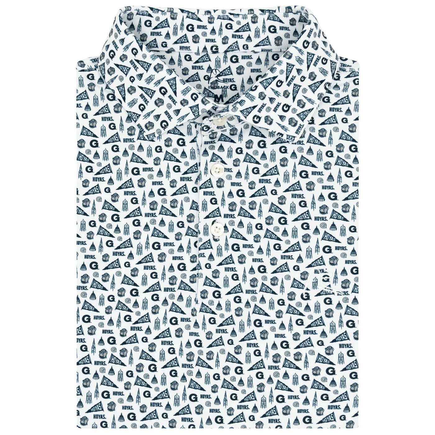 The Georgetown Gameday | Collegiate Polo | The Georgetown Gameday - White/Indigo Blue