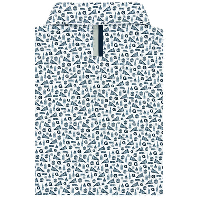 The Georgetown Gameday | Collegiate Polo | The Georgetown Gameday - White/Indigo Blue