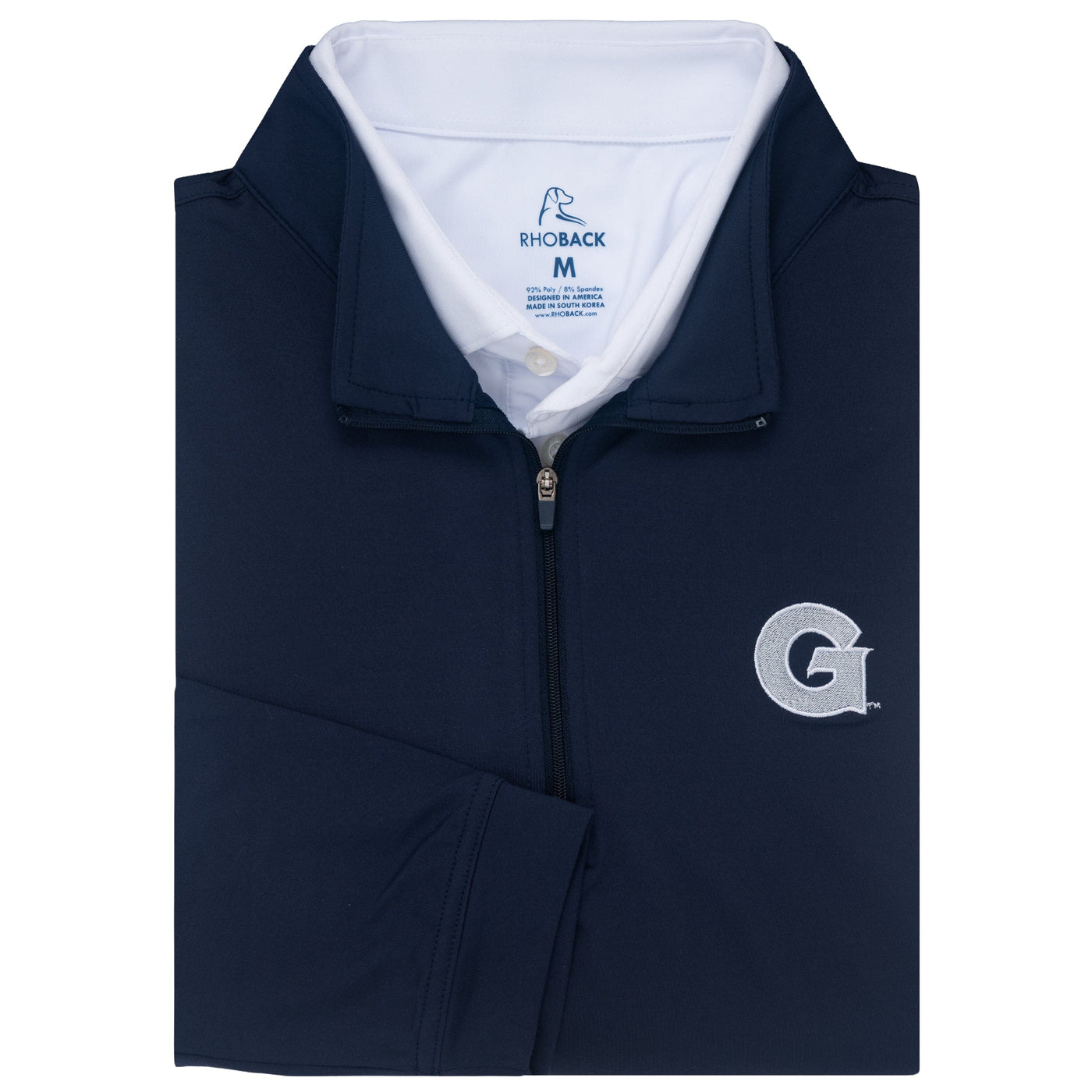 Solid Collegiate Q-Zip - Georgetown | Solid - Indigo Blue - Georgetown - 1