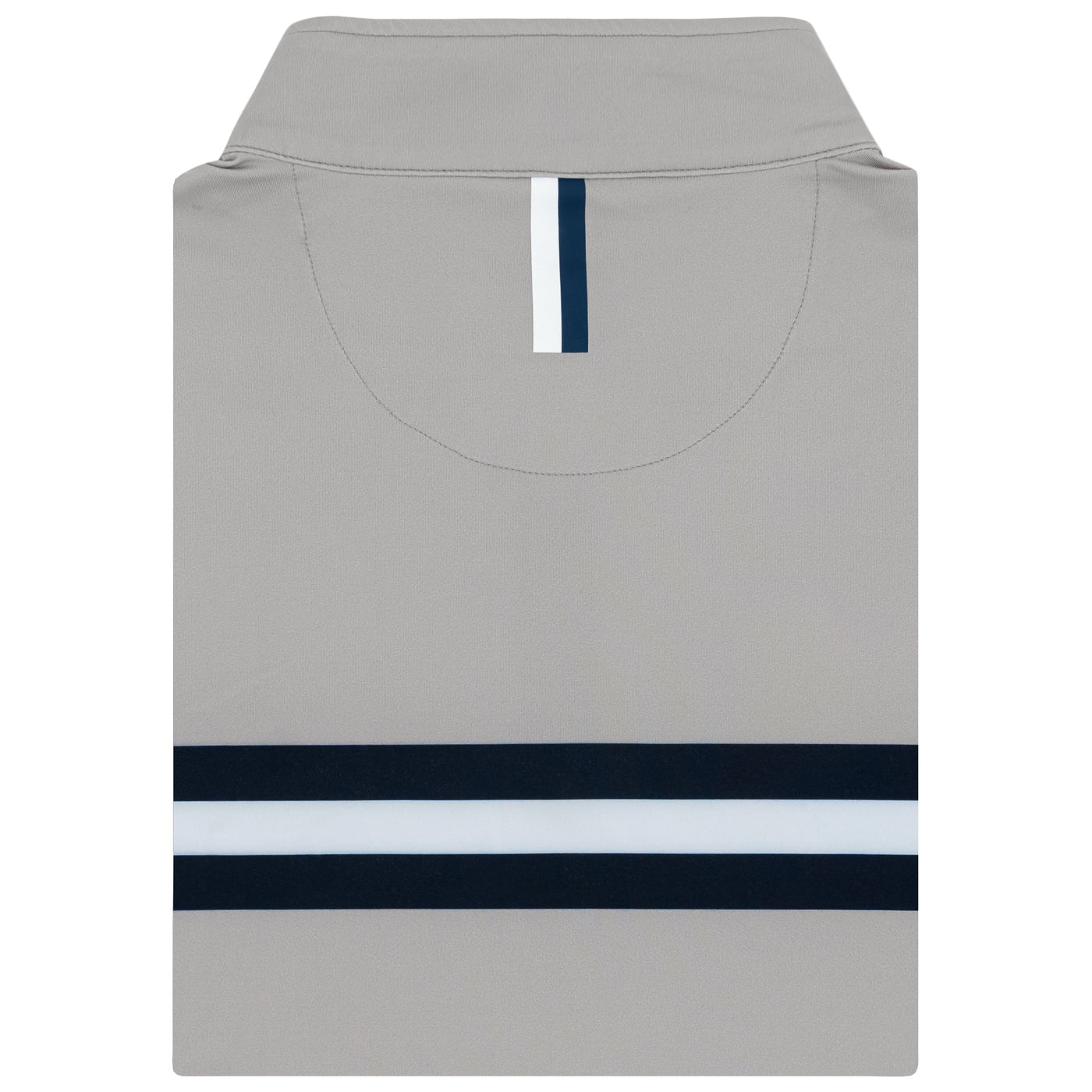 Georgetown Jersey Stripe Collegiate Q-Zip | The Georgetown Jersey Stripe - Fossil Grey/Indigo Blue