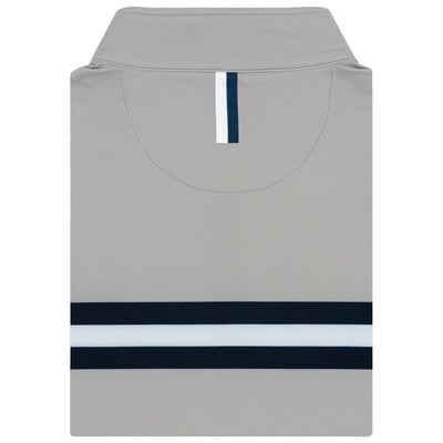 Georgetown Jersey Stripe Collegiate Q-Zip | The Georgetown Jersey Stripe - Fossil Grey/Indigo Blue