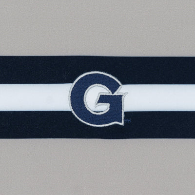 Georgetown Jersey Stripe Collegiate Q-Zip | The Georgetown Jersey Stripe - Fossil Grey/Indigo Blue
