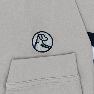 Georgetown Jersey Stripe Collegiate Q-Zip | The Georgetown Jersey Stripe - Fossil Grey/Indigo Blue