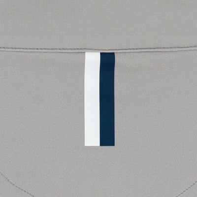 Georgetown Jersey Stripe Collegiate Q-Zip | The Georgetown Jersey Stripe - Fossil Grey/Indigo Blue