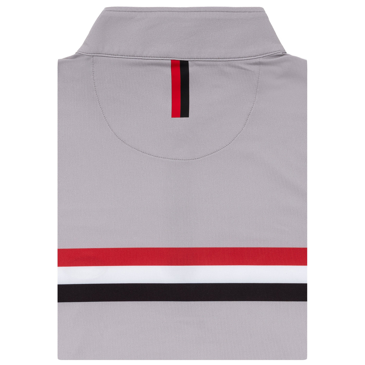 Georgia Pant Stripe Collegiate Q-Zip | The Georgia Pant Stripe - Greystone/Roar Red