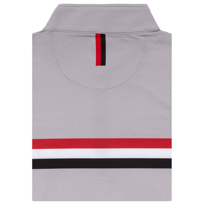 Georgia Pant Stripe Collegiate Q-Zip | The Georgia Pant Stripe - Greystone/Roar Red