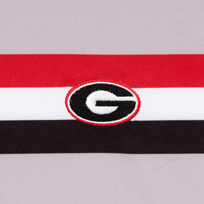 Georgia Pant Stripe Collegiate Q-Zip | The Georgia Pant Stripe - Greystone/Roar Red