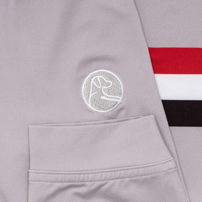 Georgia Pant Stripe Collegiate Q-Zip | The Georgia Pant Stripe - Greystone/Roar Red