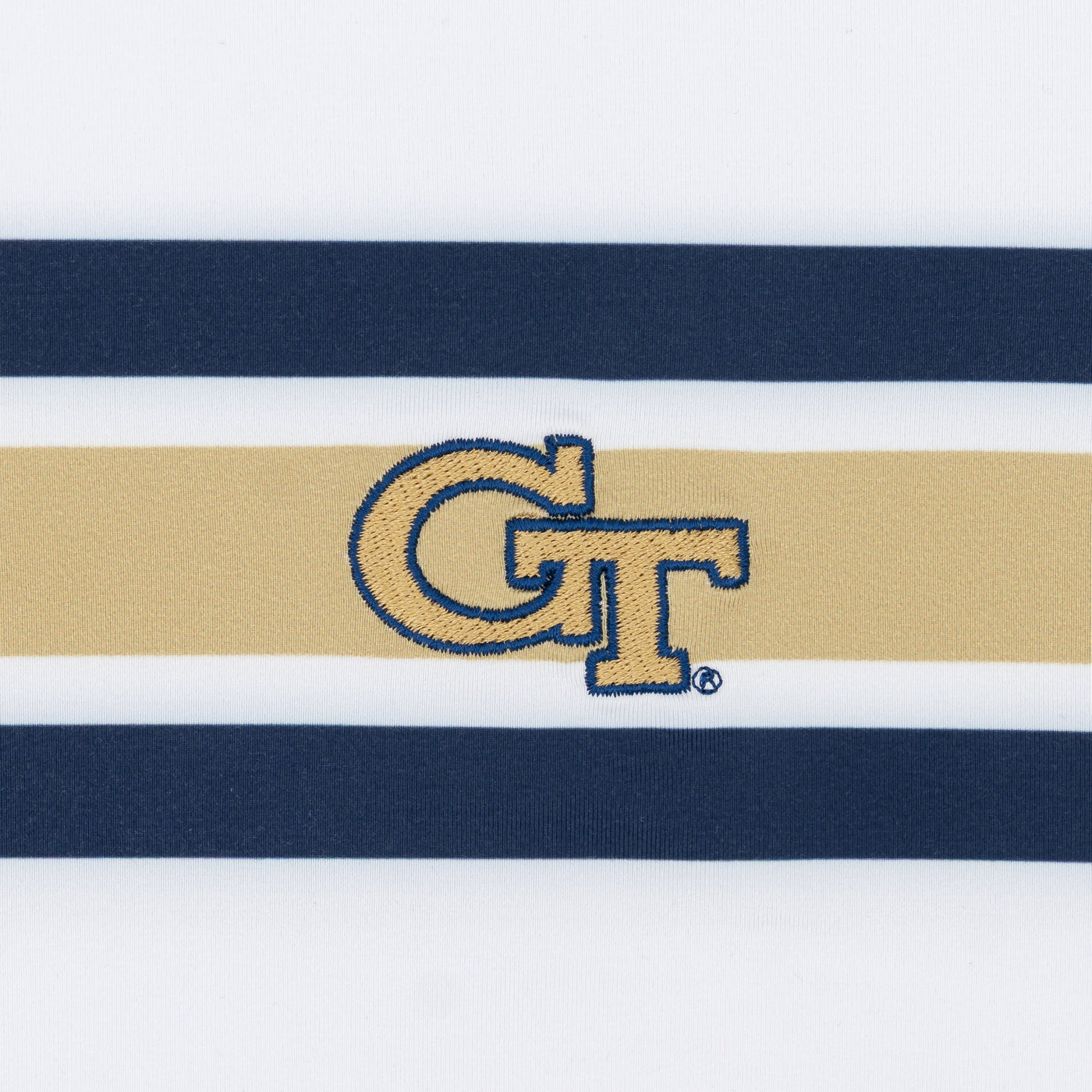 Georgia Tech Jersey Stripe Collegiate Q-Zip | The Georgia Tech Jersey Stripe - White/Suit Navy