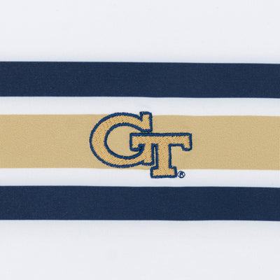 Georgia Tech Jersey Stripe Collegiate Q-Zip | The Georgia Tech Jersey Stripe - White/Suit Navy