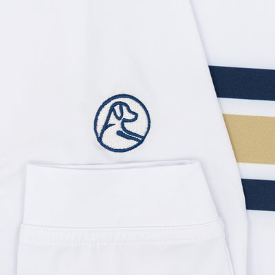 Georgia Tech Jersey Stripe Collegiate Q-Zip | The Georgia Tech Jersey Stripe - White/Suit Navy
