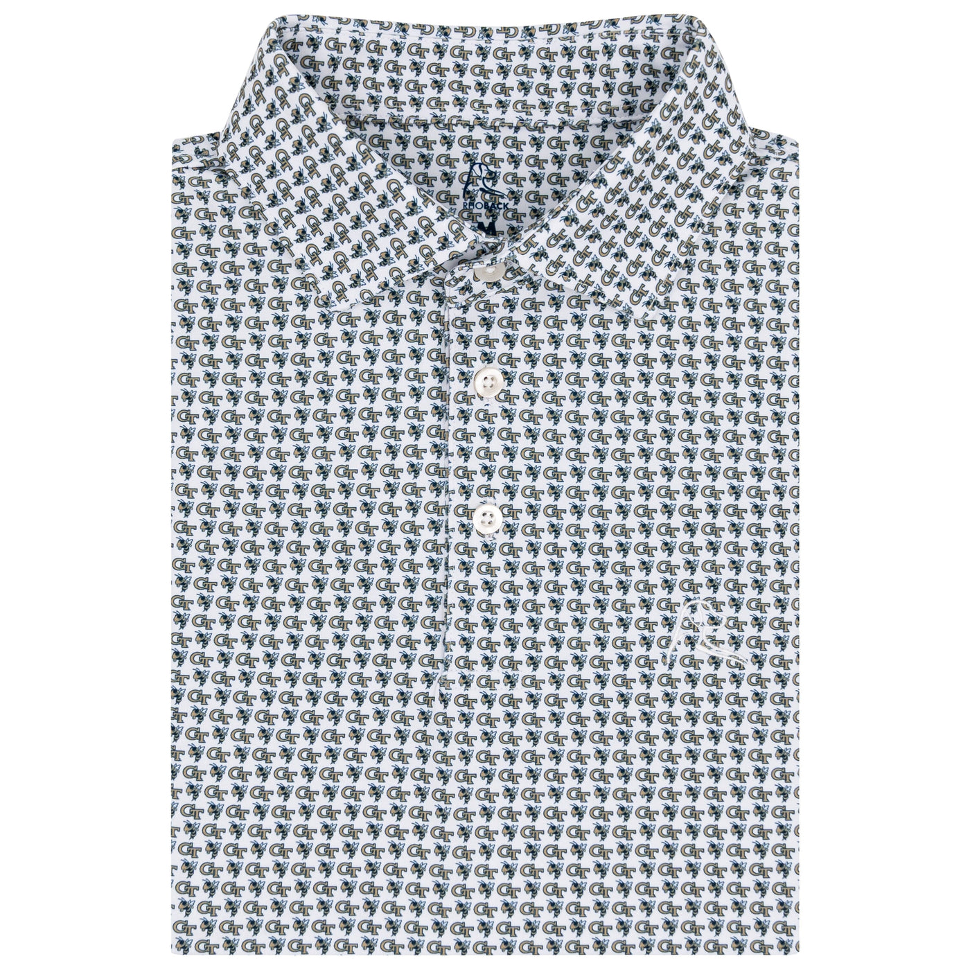 The Georgia Tech Yellow Jackets® | Collegiate Polo | The Georgia Tech Yellow Jackets® - White/Suit Navy