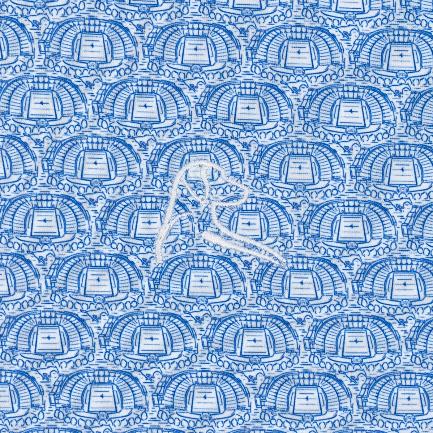 The SMU Gerald J Ford Stadium | Collegiate Polo | The SMU Gerald J Ford Stadium - White/Ocean Blue