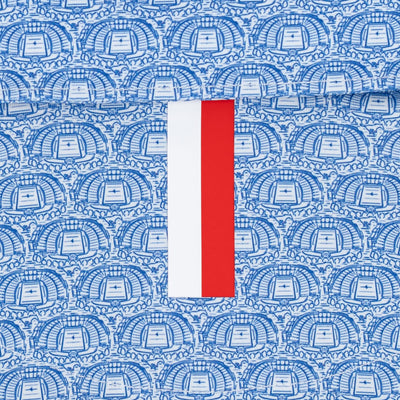 The SMU Gerald J Ford Stadium | Collegiate Polo | The SMU Gerald J Ford Stadium - White/Ocean Blue