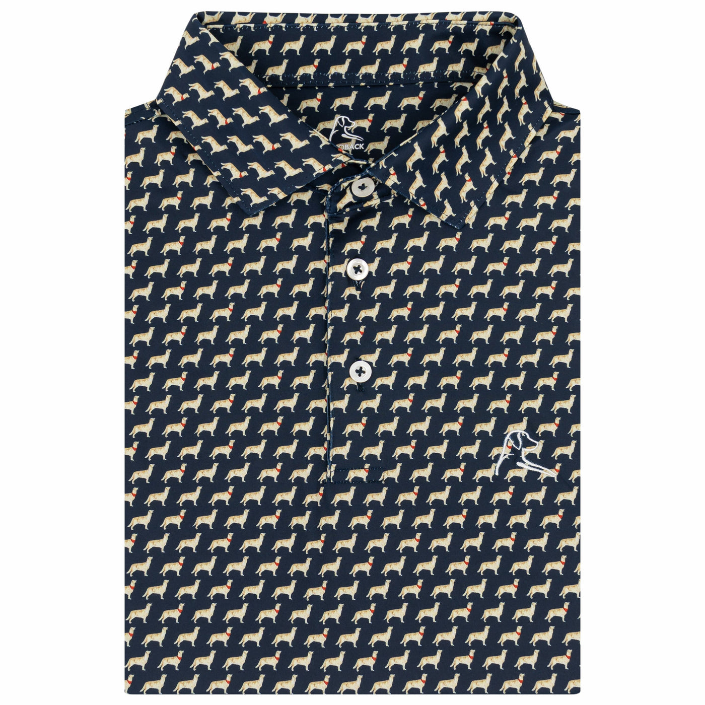 The Golden Retriever | Performance Polo | The Golden Retriever - Fleet Navy/Autumn Gold