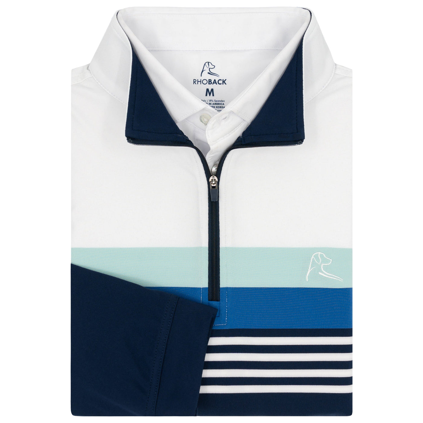 Grady Block Performance Q-Zip | The Grady Block - Fleet Navy/White/Antigua Green