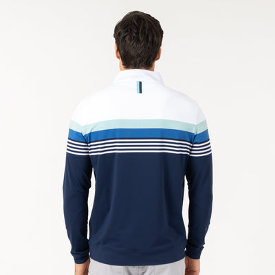 Grady Block Performance Q-Zip | The Grady Block - Fleet Navy/White/Antigua Green