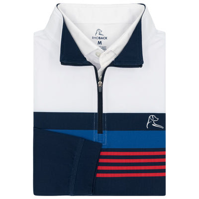 Grady Block Performance Q-Zip | The Grady Block - Fleet Navy/White/Classic Red - USA