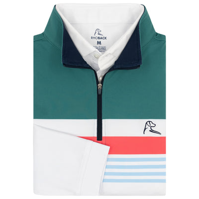 Grady Block Performance Q-Zip | The Grady Block - White/Leaf Green/Pure Blue