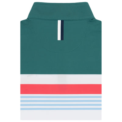 Grady Block Performance Q-Zip | The Grady Block - White/Leaf Green/Pure Blue