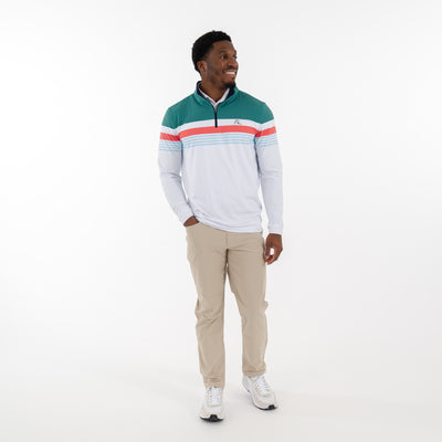Grady Block Performance Q-Zip | The Grady Block - White/Leaf Green/Pure Blue