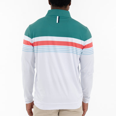 Grady Block Performance Q-Zip | The Grady Block - White/Leaf Green/Pure Blue