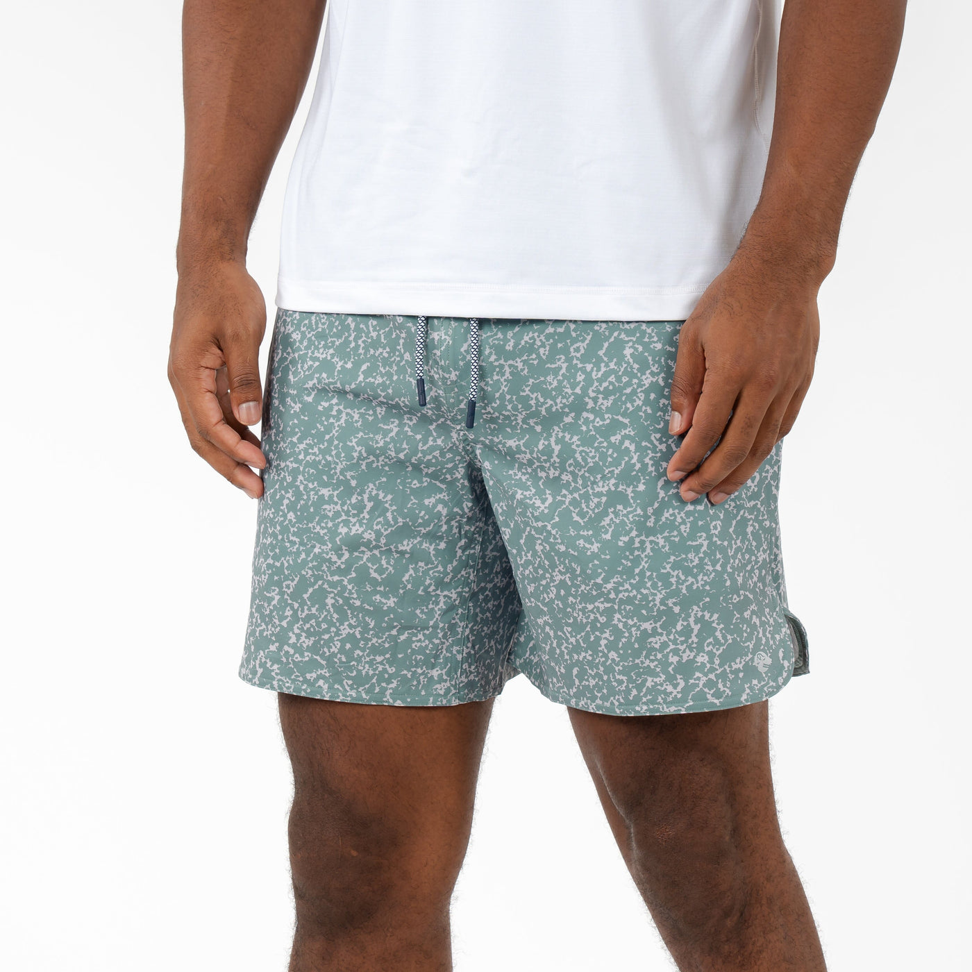 Grit Gym Short | The Granite Camo - Bullfrog Green/Stratus Grey