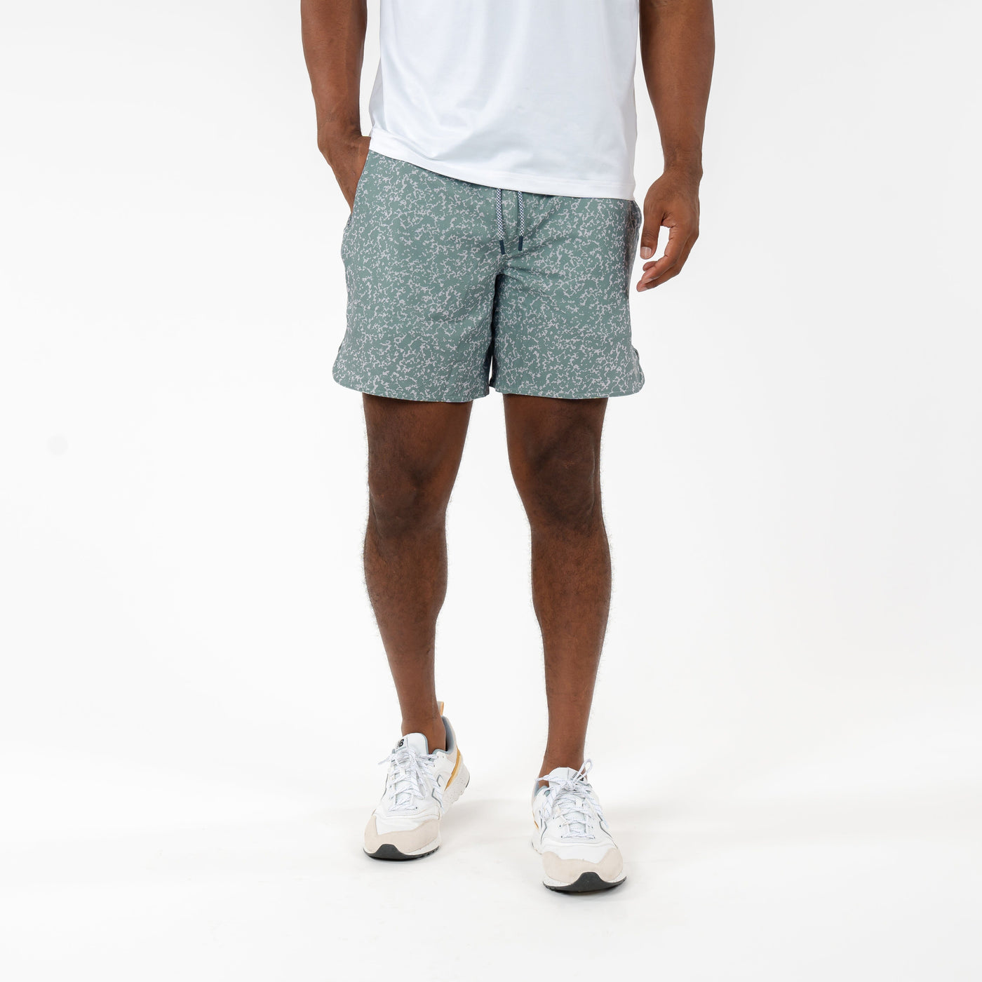 Grit Gym Short | The Granite Camo - Bullfrog Green/Stratus Grey