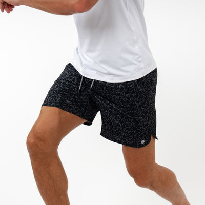 Grit Gym Short - 7" | The Granite Camo - Midnight Black/Charcoal Grey