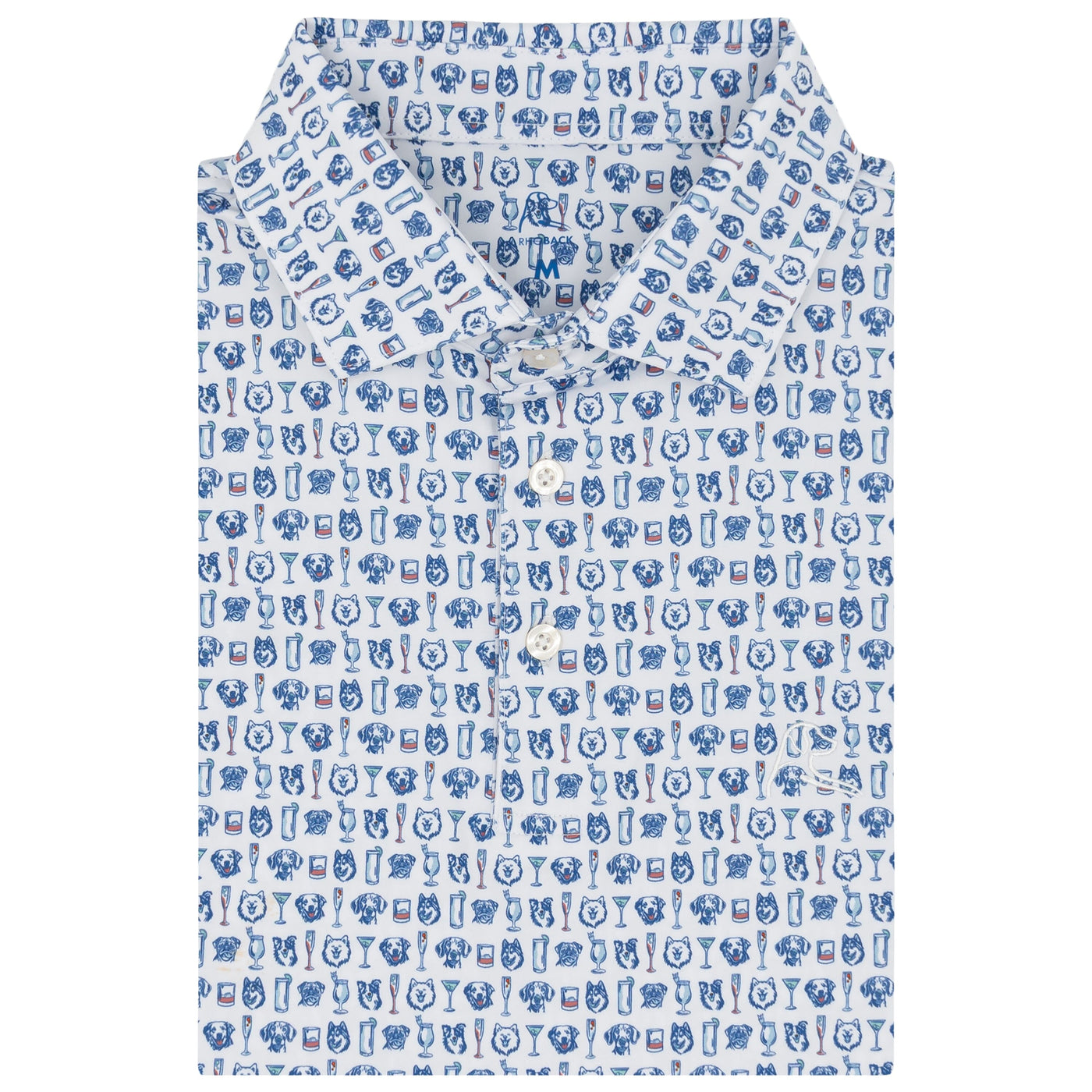 The Hair Of The Dog | Performance Polo | The Hair Of The Dog - White/Short Stop Blue