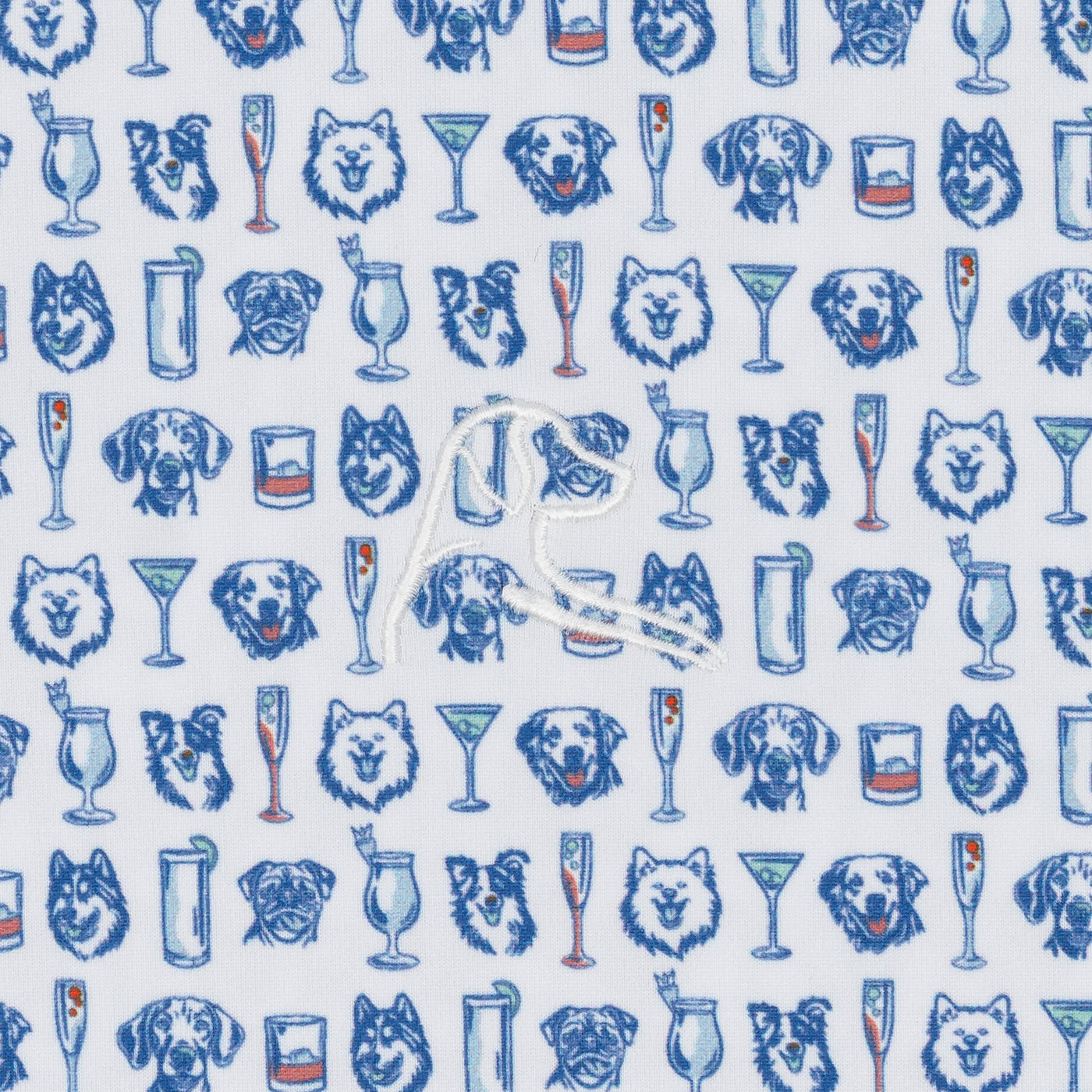 The Hair Of The Dog | Performance Polo | The Hair Of The Dog - White/Short Stop Blue