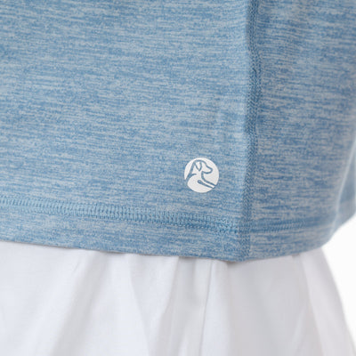 Drift Performance Crop Tee | Heather - Ice Pick Blue/White