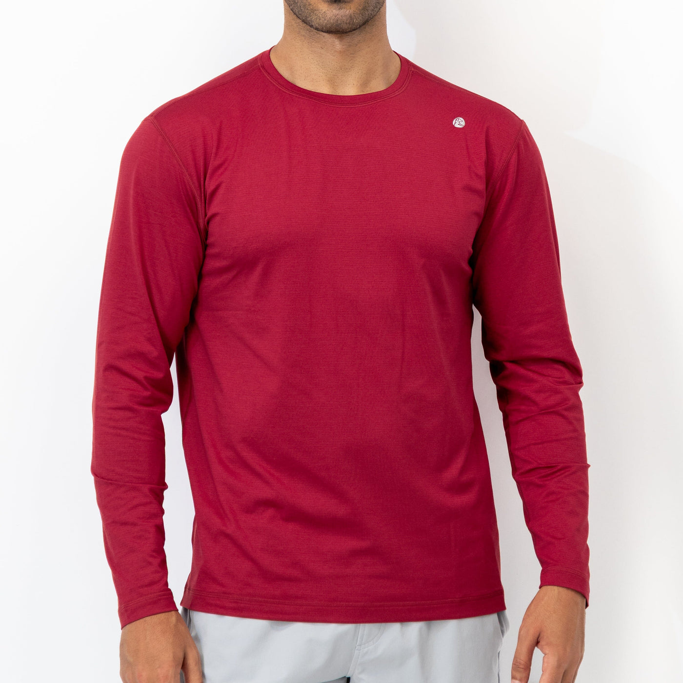 Blitz Tech Long Sleeve Tee | Heather - Barn Red/Barn Red