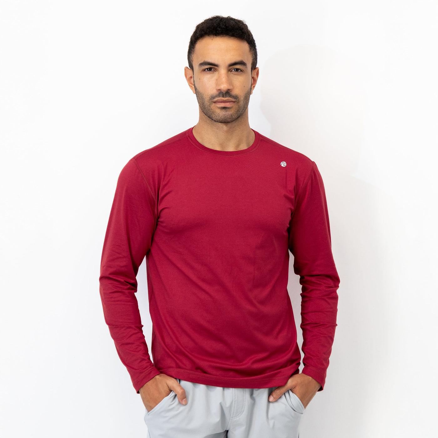 Blitz Tech Long Sleeve Tee | Heather - Barn Red/Barn Red