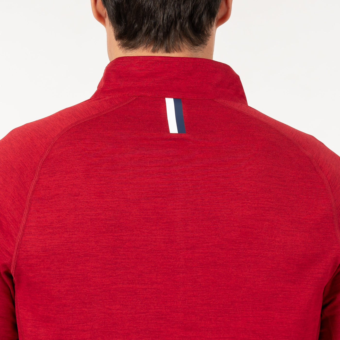 Tailwind Performance Q-Zip | Heather - Barn Red/Cardinal Red