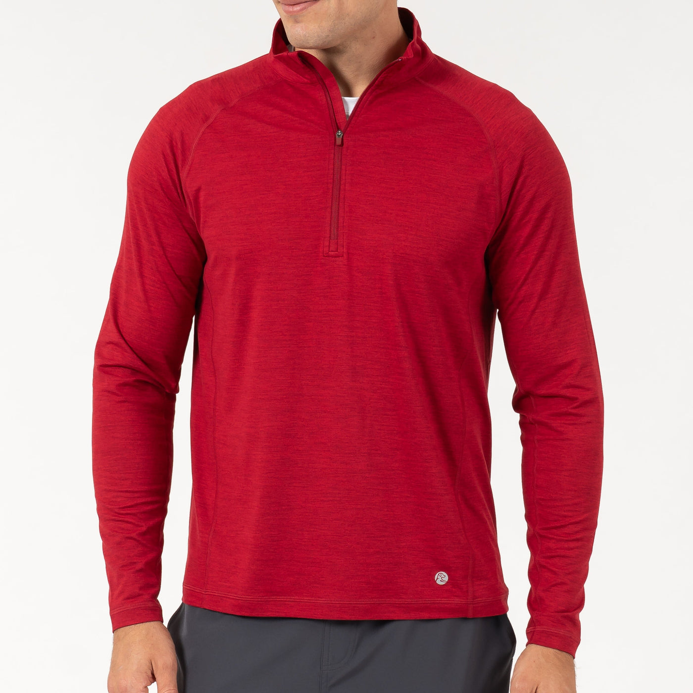Tailwind Performance Q-Zip | Heather - Barn Red/Cardinal Red