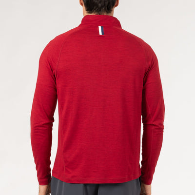Tailwind Performance Q-Zip | Heather - Barn Red/Cardinal Red