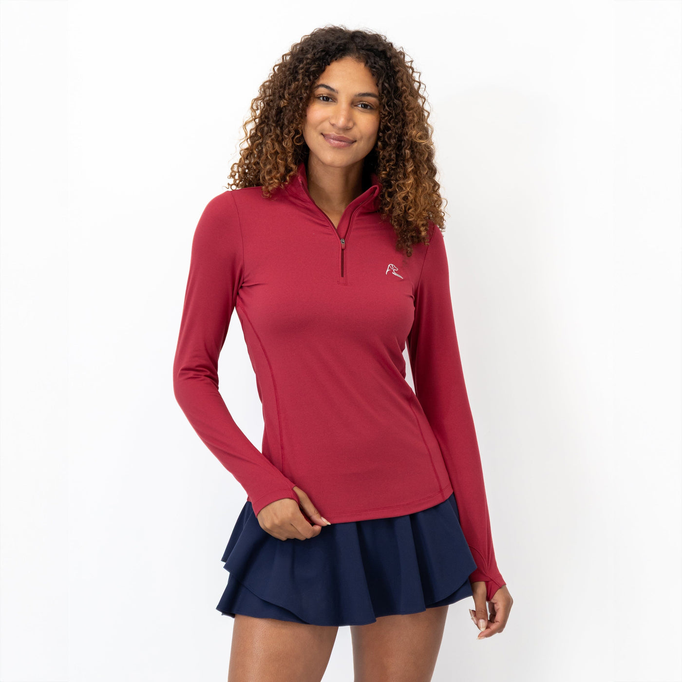 Heather Performance Q-Zip | Heather - Barn Red/Cardinal Red