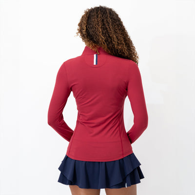 Heather Performance Q-Zip | Heather - Barn Red/Cardinal Red