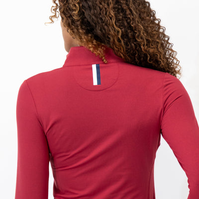 Heather Performance Q-Zip | Heather - Barn Red/Cardinal Red