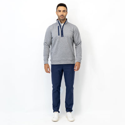 Knoll Performance Half-Zip | Heather - Boulder Grey/White