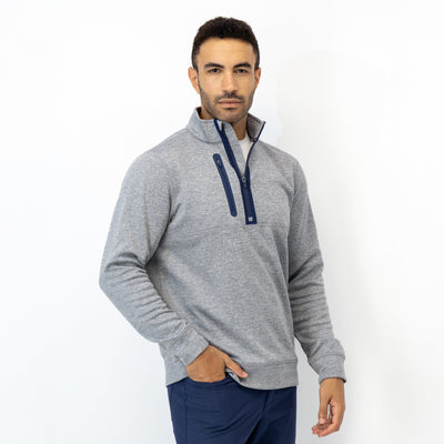 Knoll Performance Half-Zip | Heather - Boulder Grey/White