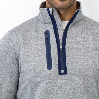 Knoll Performance Half-Zip | Heather - Boulder Grey/White