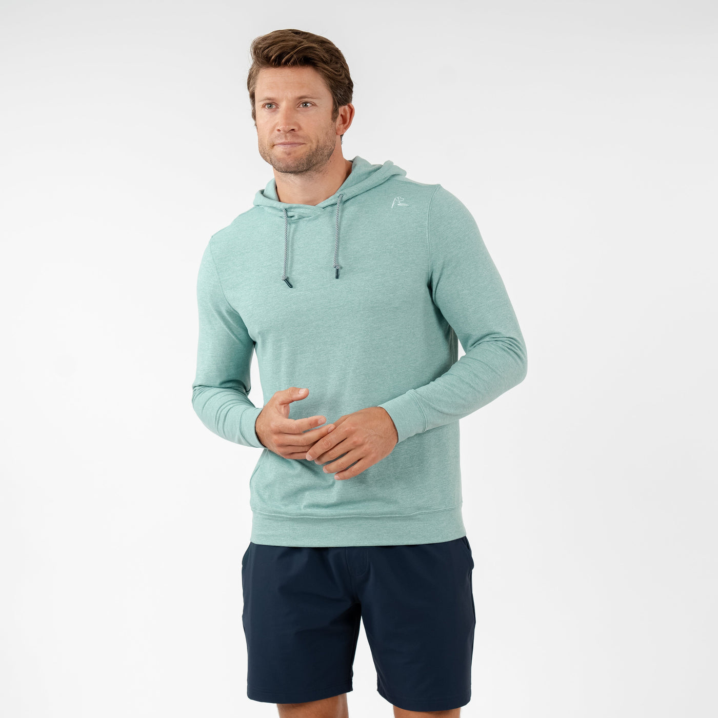 Hesi Performance Hoodie | Heather - Bullfrog Green/Antigua Green