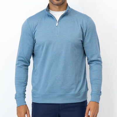 Pace Q-Zip Pullover | Heather - Cadet Blue/Cadet Blue