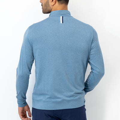 Pace Q-Zip Pullover | Heather - Cadet Blue/Cadet Blue