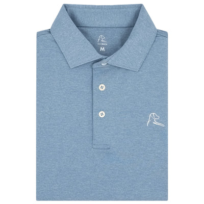 Heather | Performance Polo | Heather - Cadet Blue/White