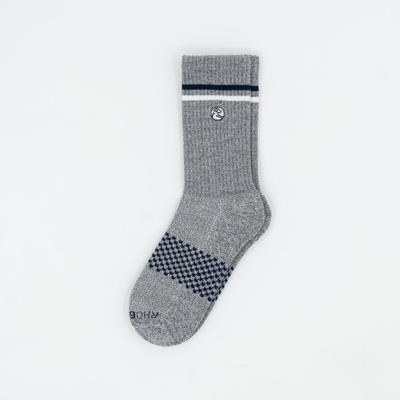 Stratus Performance Crew Socks | Heather - Charcoal Grey/White - White/Fleet Navy