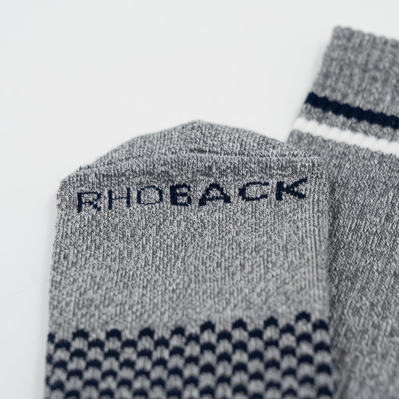 Stratus Performance Crew Socks | Heather - Charcoal Grey/White - White/Fleet Navy