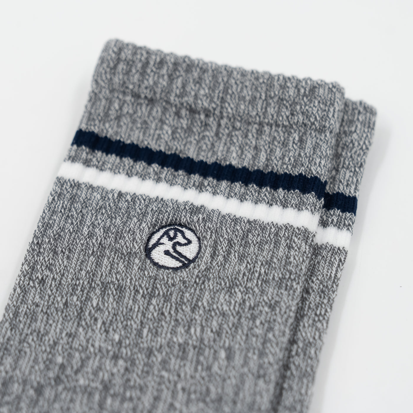 Stratus Performance Crew Socks | Heather - Charcoal Grey/White - White/Fleet Navy